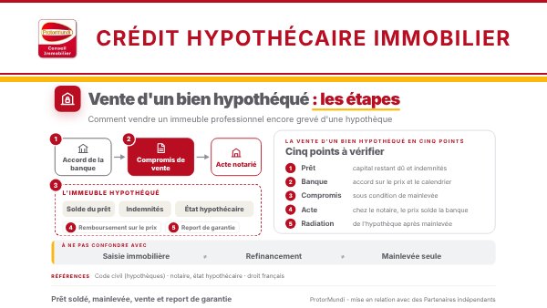 Vente d'un bien hypothéqué : accord de la banque, compromis, acte notarié et radiation de l'hypothèque